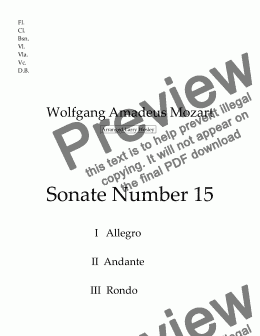 page one of Sonate Number 15