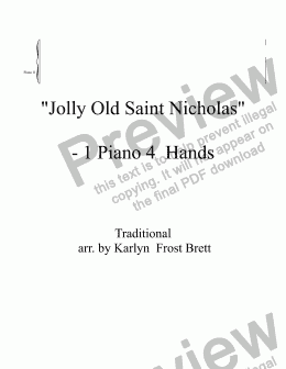 page one of Jolly Old St. Nicholas