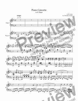 page one of Piano Concerto in E-flat by Carl Czerny, 2-piano score