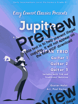 page one of Jupiter - The Planets (Guitar Trio)