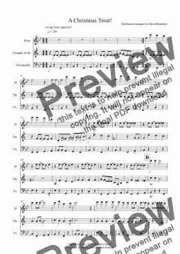 page one of A Christmas Treat! for Flute, Trumpet and Cello Trio