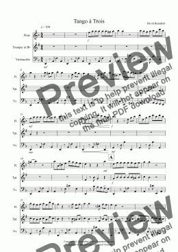 page one of Tango á Trois for Flute, Trumpet and Cello Trio