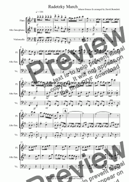 page one of Radetzky March for Flute, Alto Saxophone and Cello Trio