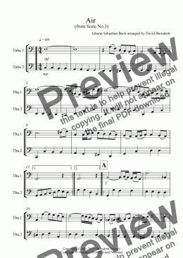 page one of Air on a G String for Tuba Duet