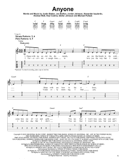 page one of Anyone (Easy Guitar Tab)