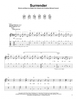 page one of Surrender (Easy Guitar Tab)