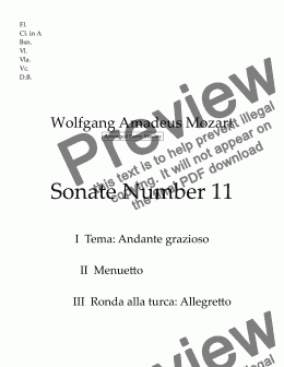 page one of Sonate Number 11