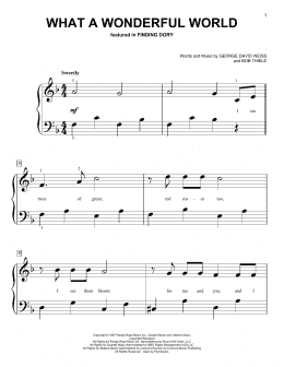 page one of What A Wonderful World (Big Note Piano)