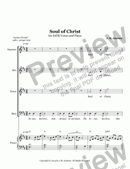 page one of Soul of Christ (SATB)