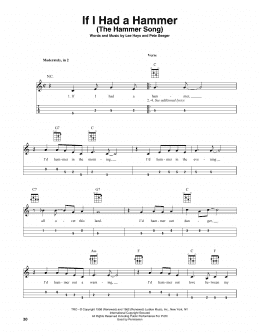 page one of If I Had A Hammer (The Hammer Song) (Mandolin)