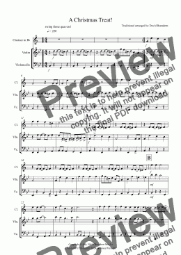 page one of A Christmas Treat! for Clarinet, Violin and Cello Trio