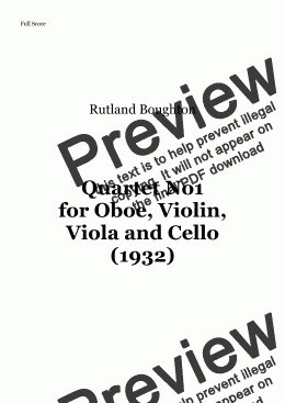 page one of Quartet No1 for Oboe, Violin, Viola and Cello 