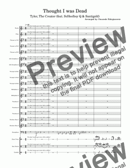 page one of Thought I Was Dead arrangement