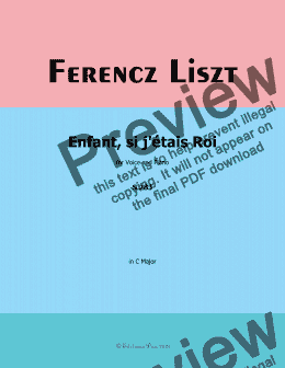 page one of Liszt-Enfant,si jetais Roi,in C Major