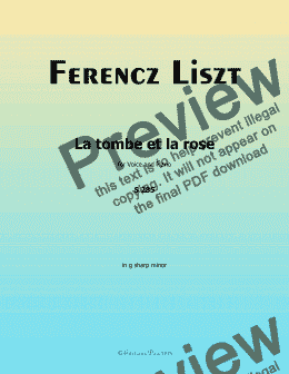 page one of Liszt-La tombe et la rose,in g sharp minor