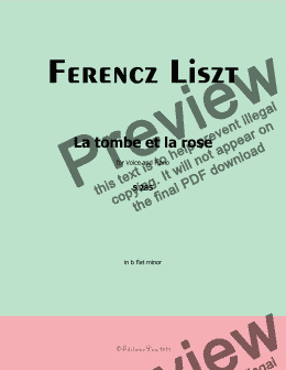 page one of Liszt-La tombe et la rose in,b flat minor