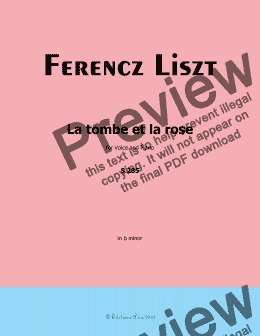 page one of Liszt-La tombe et la rose,in b minor