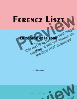 page one of Liszt-La tombe et la rose,in f sharp minor