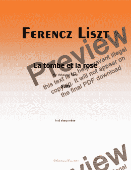 page one of Liszt-La tombe et la rose,in d sharp minor