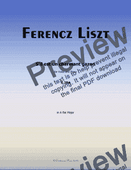 page one of Liszt-S'il est un charmant gazon,in A flat Major