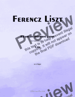 page one of Liszt-S'il est un charmant gazon,in A Major