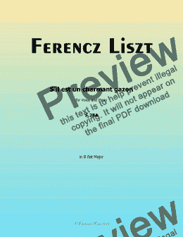 page one of Liszt-S'il est un charmant gazon,in B flat Major