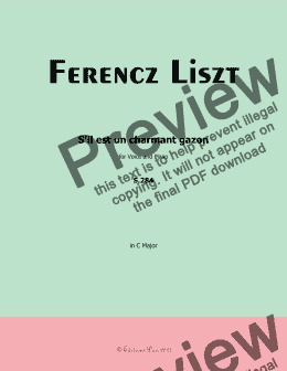 page one of Liszt-S'il est un charmant gazon,in C Major