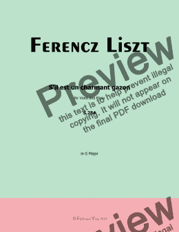 page one of Liszt-S'il est un charmant gazon,in G Major