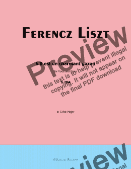 page one of Liszt-S'il est un charmant gazon,in G flat Major