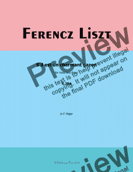 page one of Liszt-S'il est un charmant gazon,in F Major