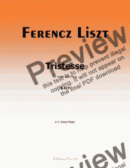 page one of Liszt-Tristesse,in C sharp Major