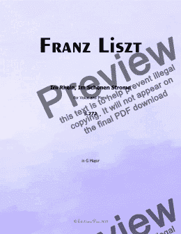 page one of Liszt-Im Rhein,Im Schonen Strome,in G Major