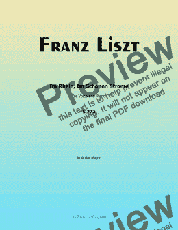 page one of Liszt-Im Rhein,Im Schonen Strome,in A flat Major