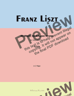 page one of Liszt-Im Rhein,Im Schonen Strome,in C Major