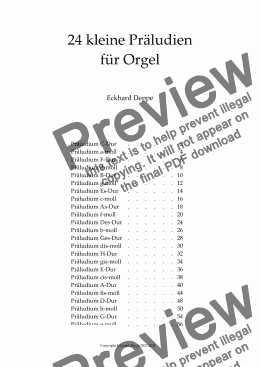 page one of 24 kleine Präludien für Orgel/ 24 small preludes for organ