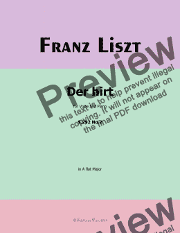 page one of Liszt-Der hirt,in A flat Major