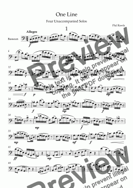 page one of One Line - Unaccompanied Bassoon Solos