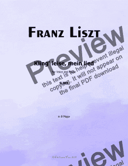 page one of Liszt-Kling leise,mein lied,in B Major