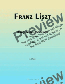 page one of Liszt-Kling leise,mein lied,in C Major