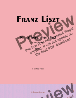 page one of Liszt-Kling leise,mein lied,in C sharp Major