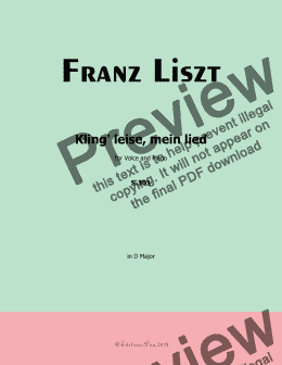 page one of Liszt-Kling leise,mein lied,in D Major