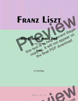 page one of Liszt-Kling leise,mein lied,in A flat Major