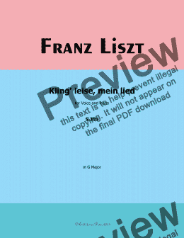 page one of Liszt-Kling leise,mein lied,in G Major