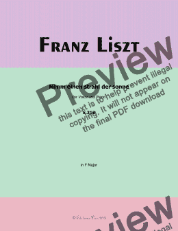 page one of Liszt-Nimm einen strahl der sonne,in F Major