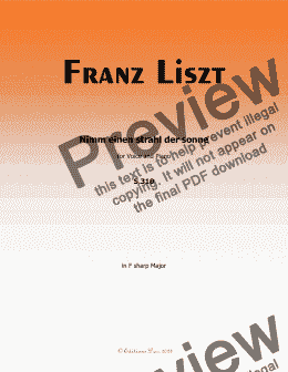 page one of Liszt-Nimm einen strahl der sonne,in F sharp Major