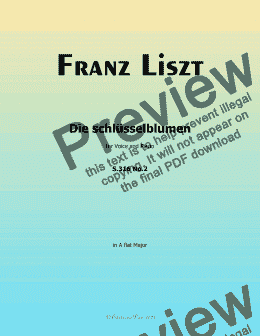 page one of Liszt-Die schlusselblumen,in A flat Major