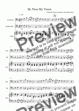 page one of Be Thou My Vision for Trombone and Double Bass Duet