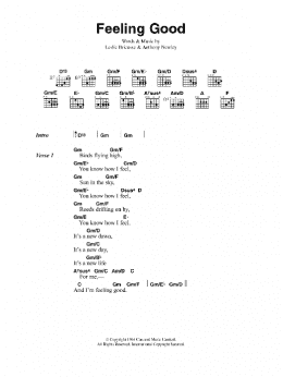 page one of Feeling Good (Guitar Chords/Lyrics)