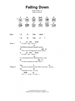 page one of Falling Down (Guitar Chords/Lyrics)