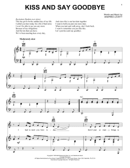 page one of Kiss And Say Goodbye (Piano, Vocal & Guitar Chords (Right-Hand Melody))